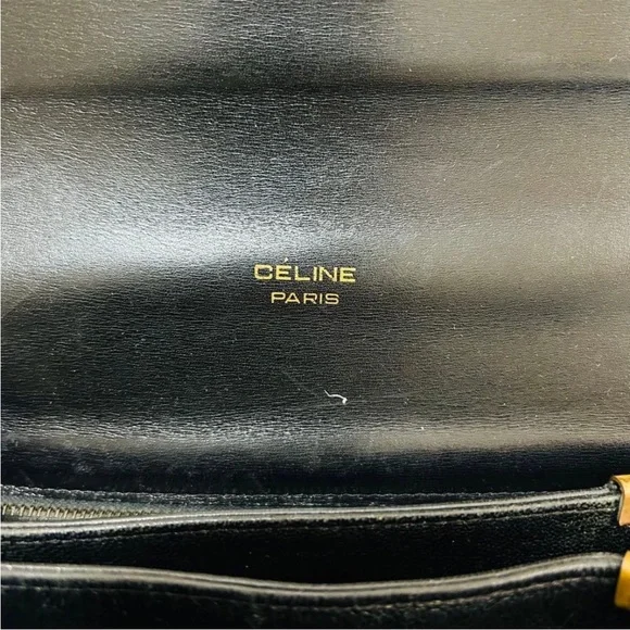 Celine Black Shoulder Bag with Gold Horse Accent - Picture 15 of 16